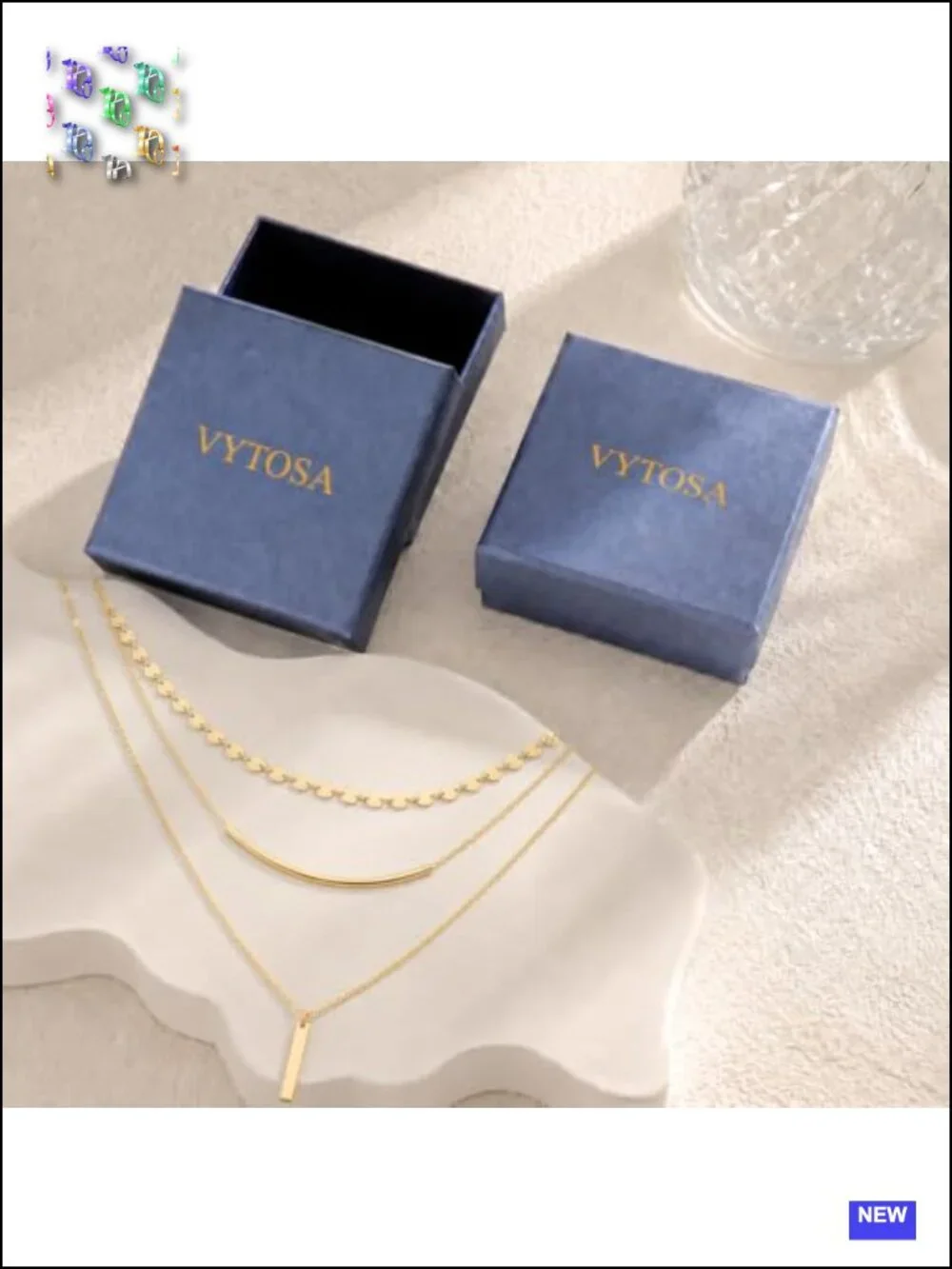 3 Layered Dainty Chain Necklace Set, 14K Gold Plated, Three Separate Chains